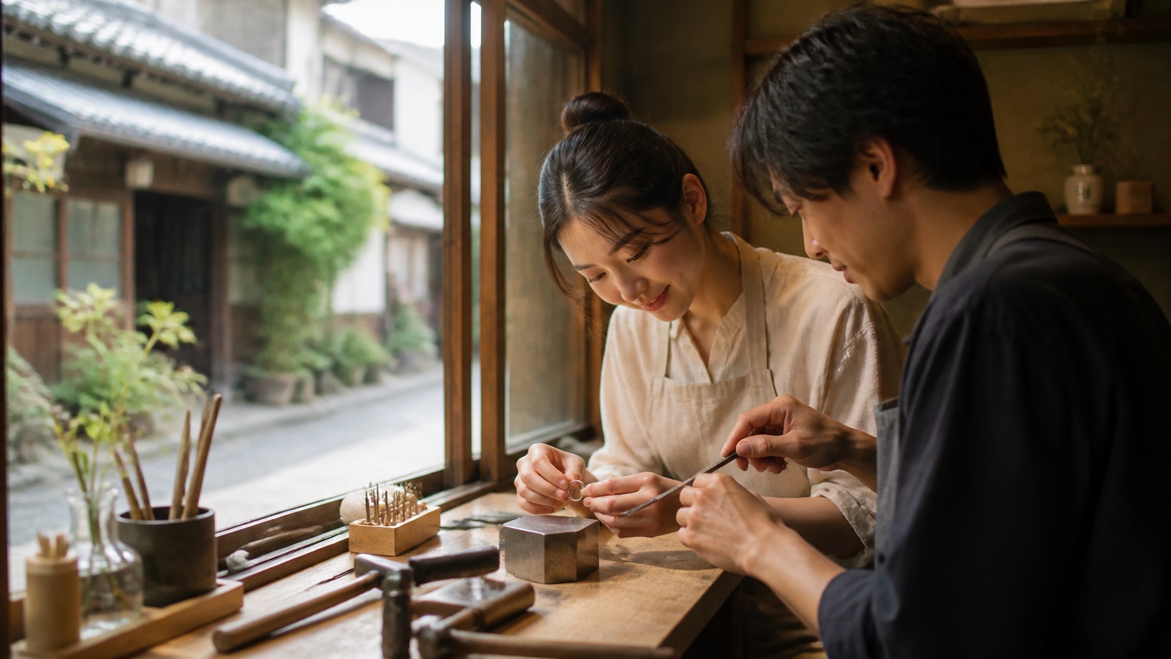 aisorashi で手作り指輪を仕上げるイメージ