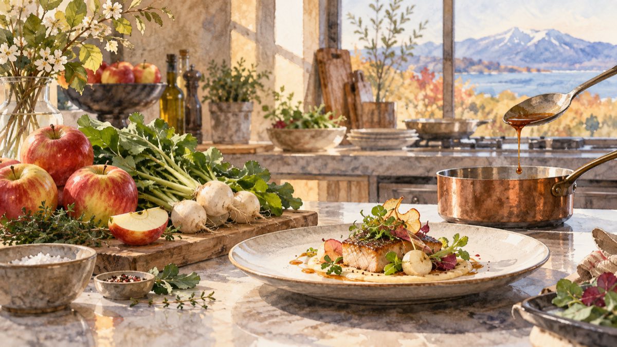 Editorial illustration of chef-led gastronomy