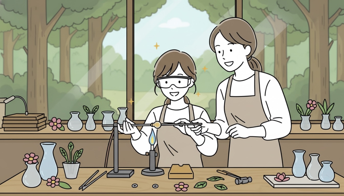 ガラス工房アルコス 吹きガラス体験