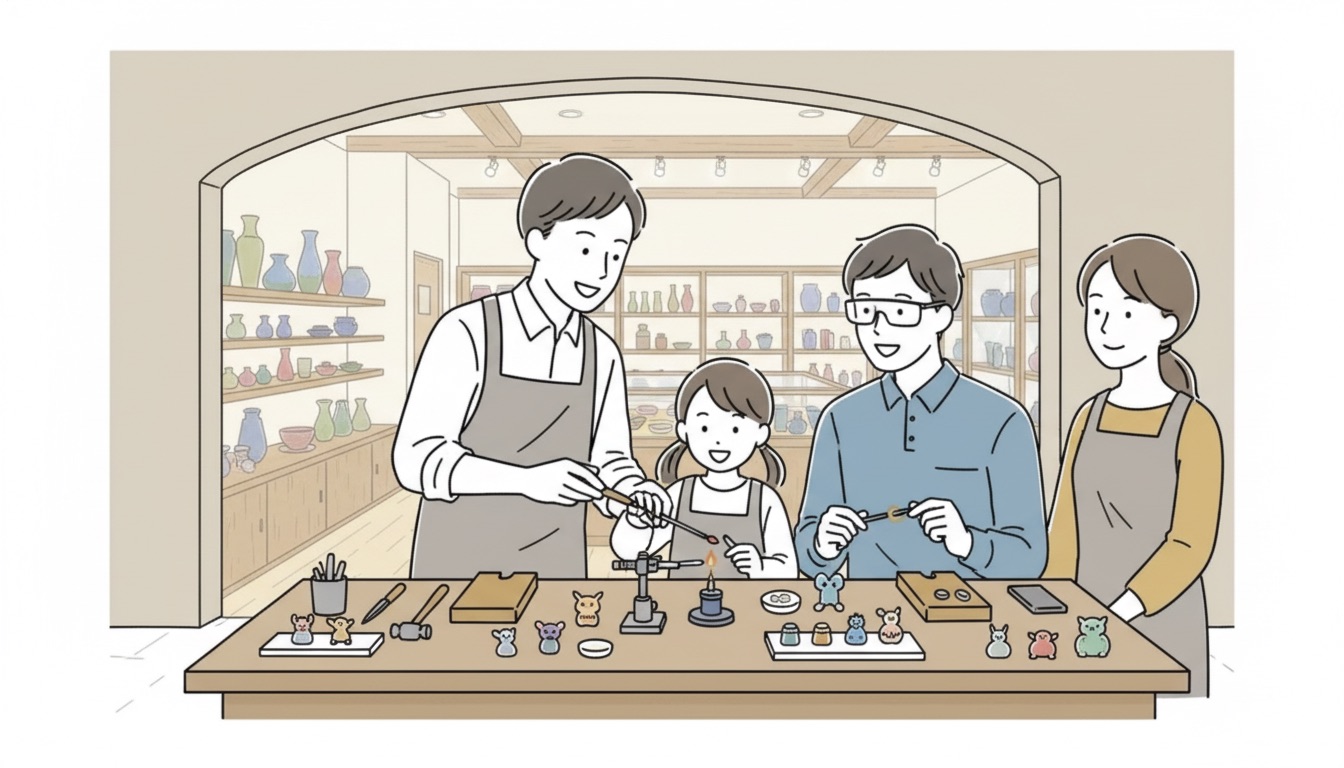 穏やかな工房空間での制作