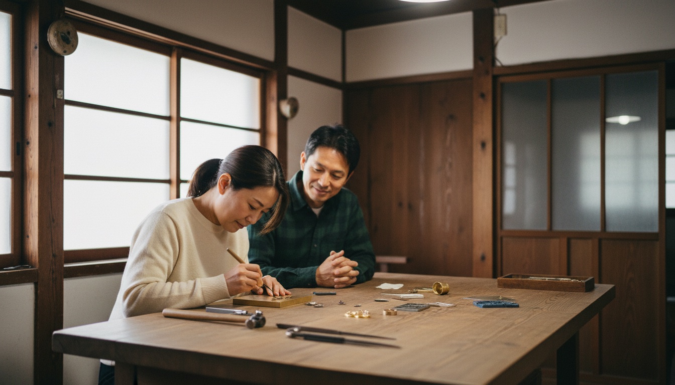 atelier fine 彫金教室 体験の様子