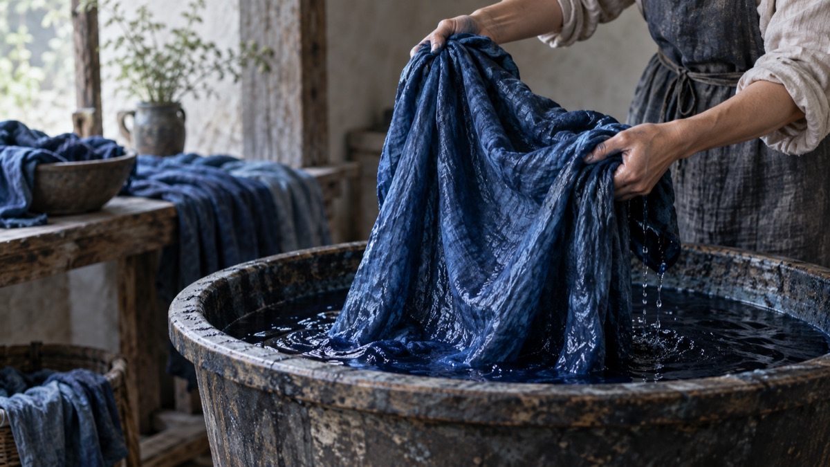 Illustrative image of indigo dyeing, not the actual venue