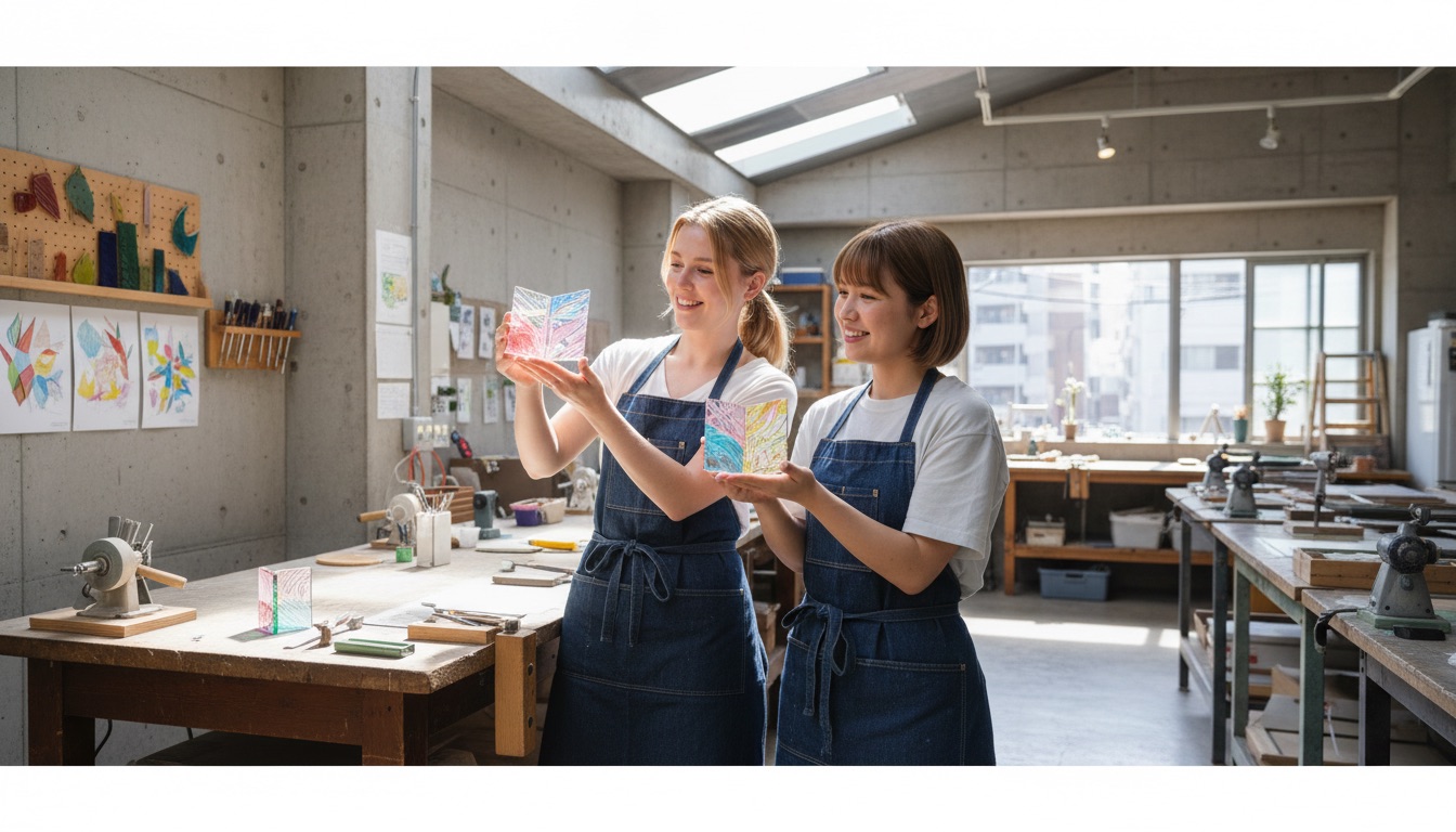 ちいさな硝子の本の博物館 体験の様子