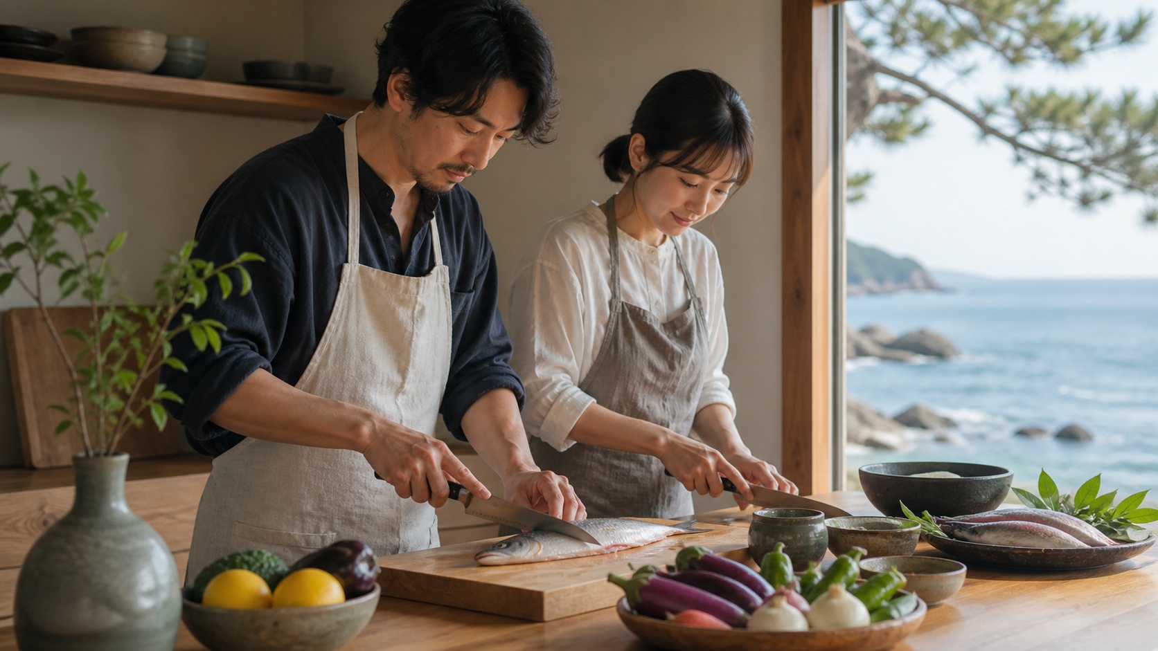 クックバル葉山で魚料理を作る体験イメージ