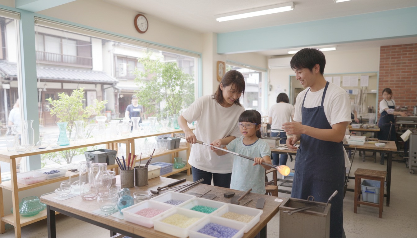 glas hytta nakaNo（吹きガラス工房nakaNo） 体験の様子