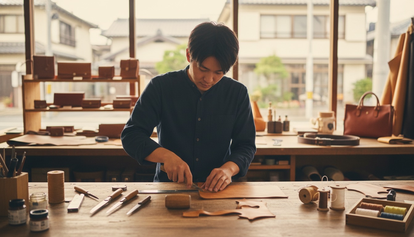 キナリ革工房・鎌倉 体験の様子