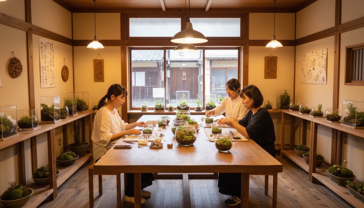 苔むすび 体験の様子