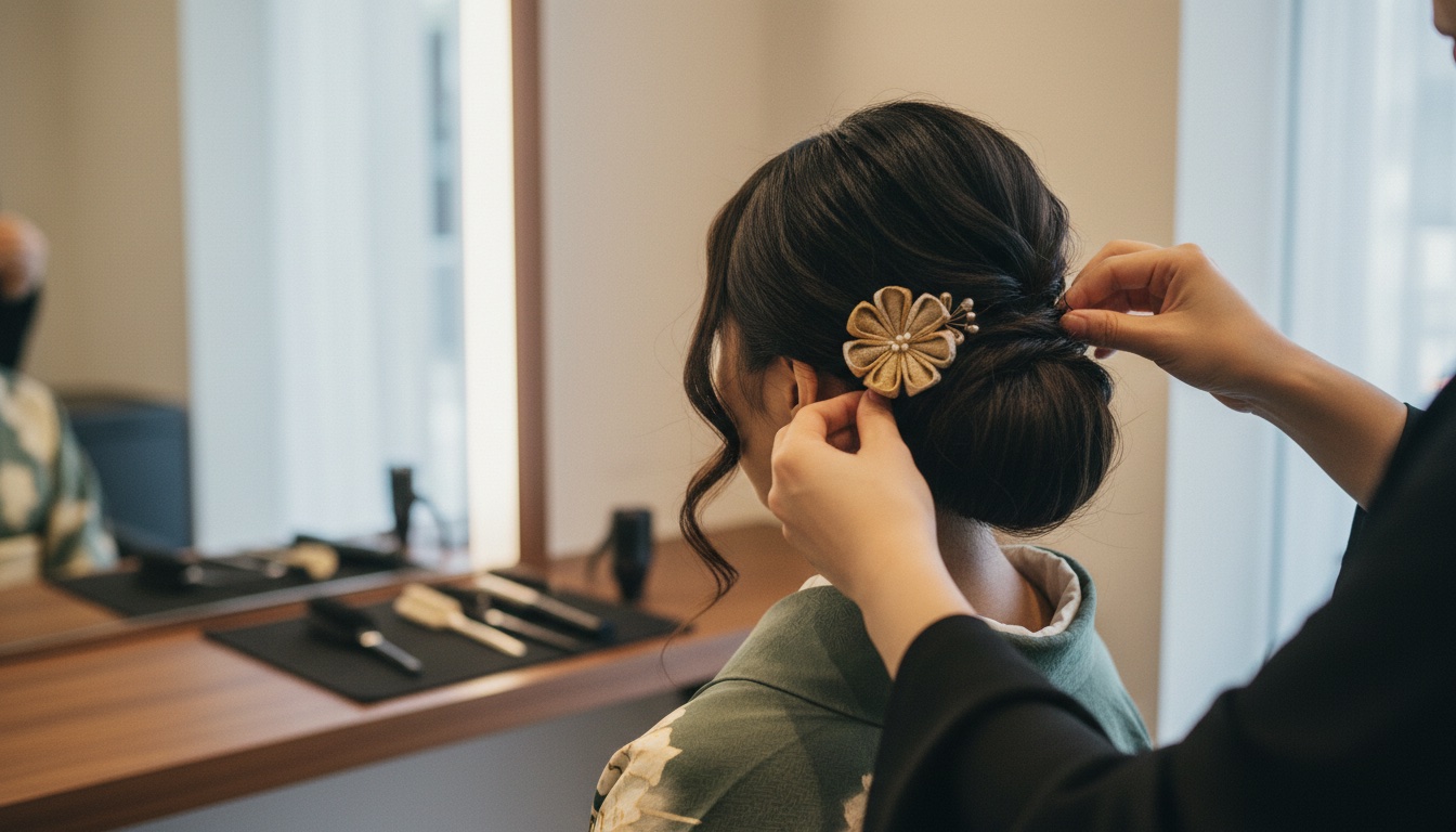 Kimono fitting at MOCOMOCO Arashiyama
