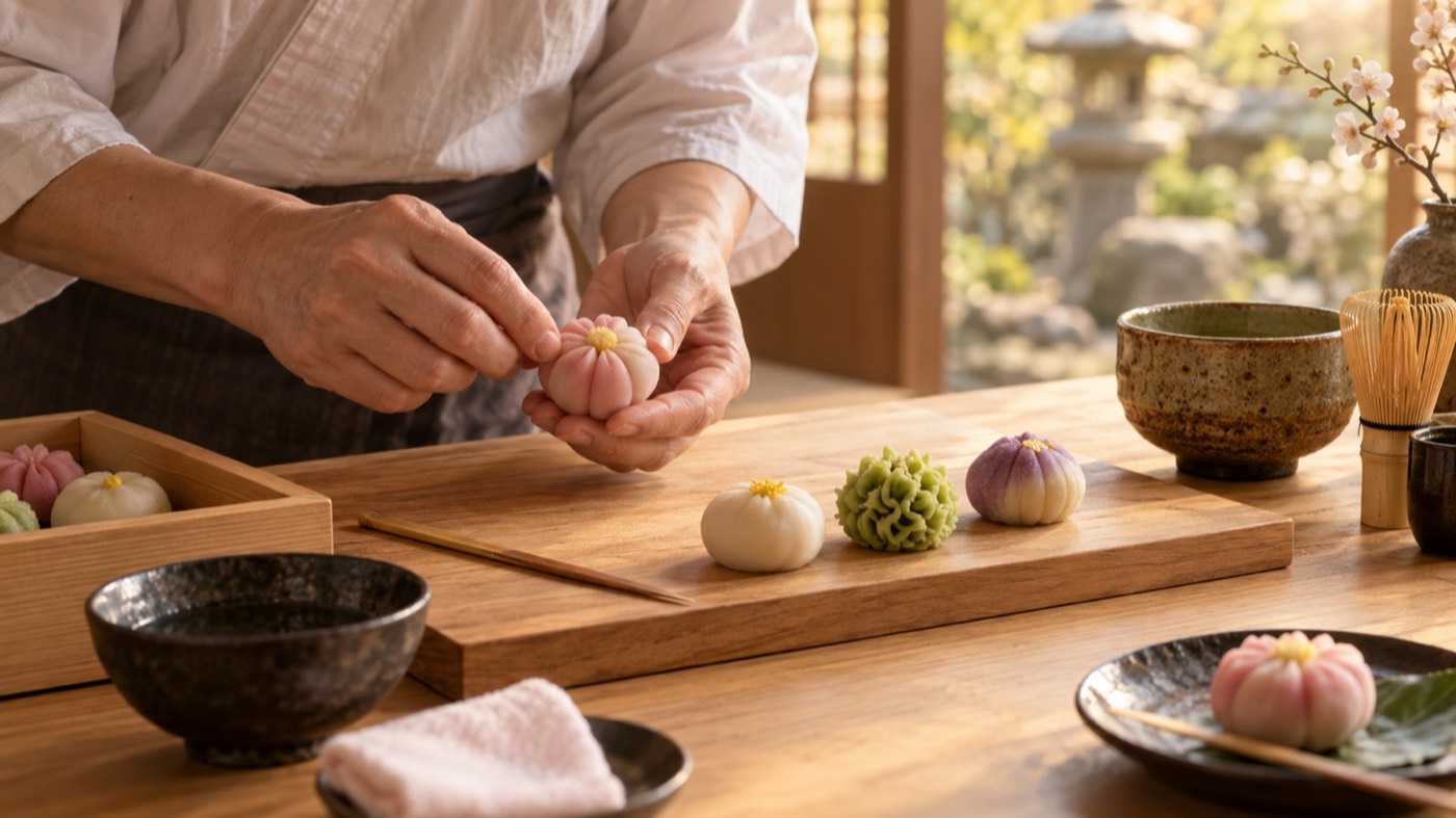 Illustrative image for a Kyoto wagashi workshop; not the actual venue or sweets