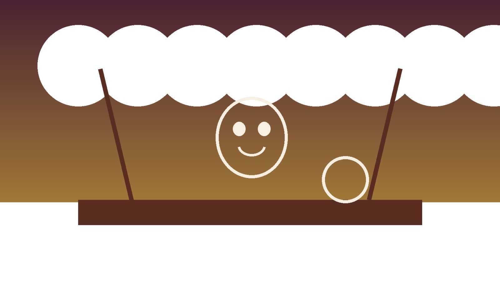 Stylized Noh stage setting with a tea bowl, fan, and quiet performance lighting