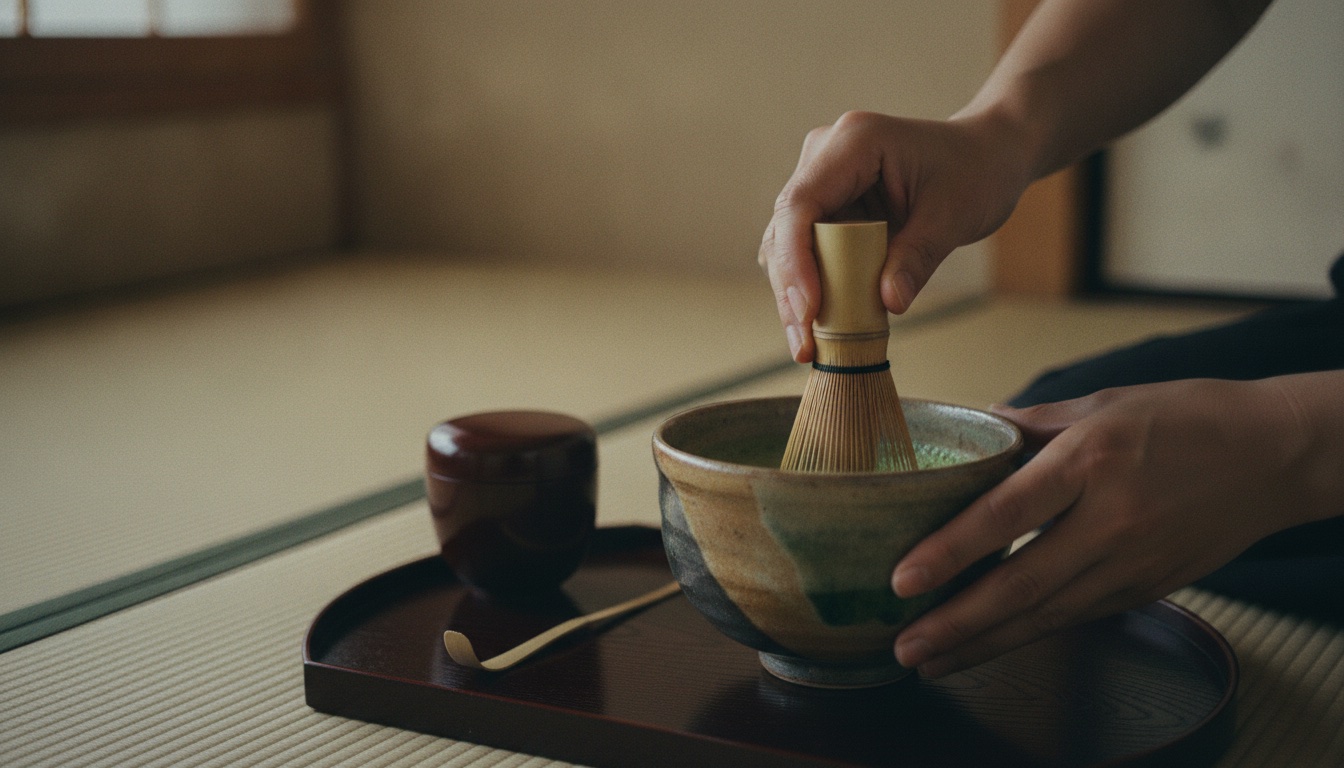 Quiet Kyoto tea room prepared for a private ceremony near the Imperial Palace