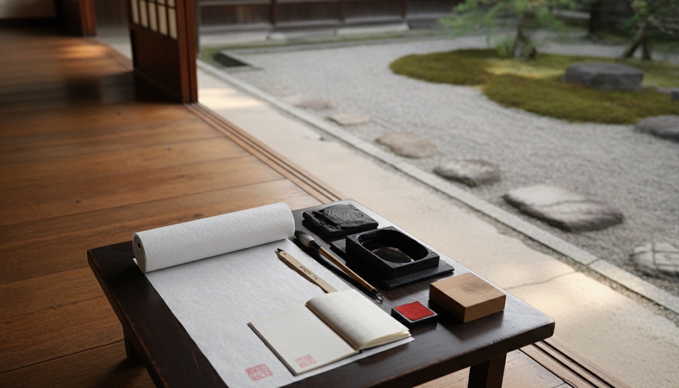 Quiet temple setting prepared for a private cultural visit in Kyoto