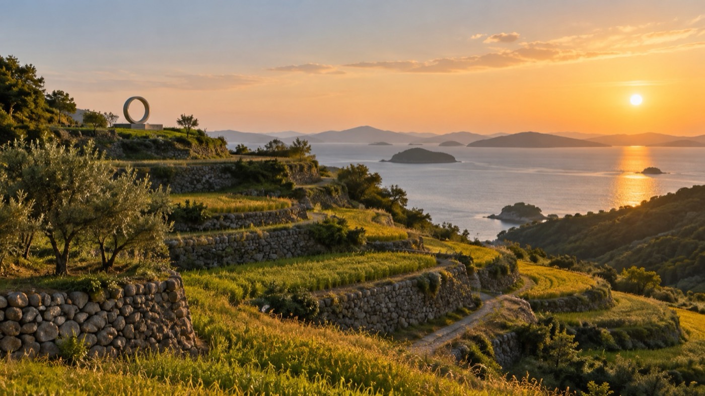 Illustrative image for an island art and rice-terrace tour; not the actual venue or included item