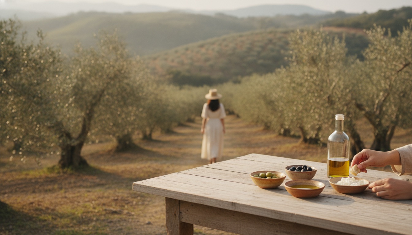 Olive trees, tasting dishes, and a calm farm atmosphere on Shodoshima