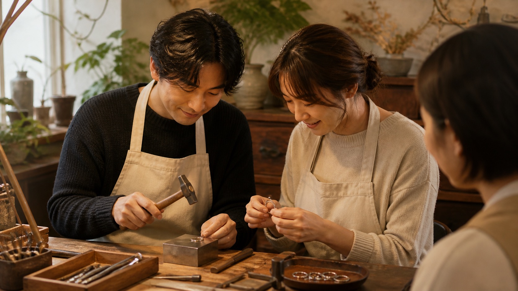 renri 横浜アトリエでリング制作に向き合う体験イメージ