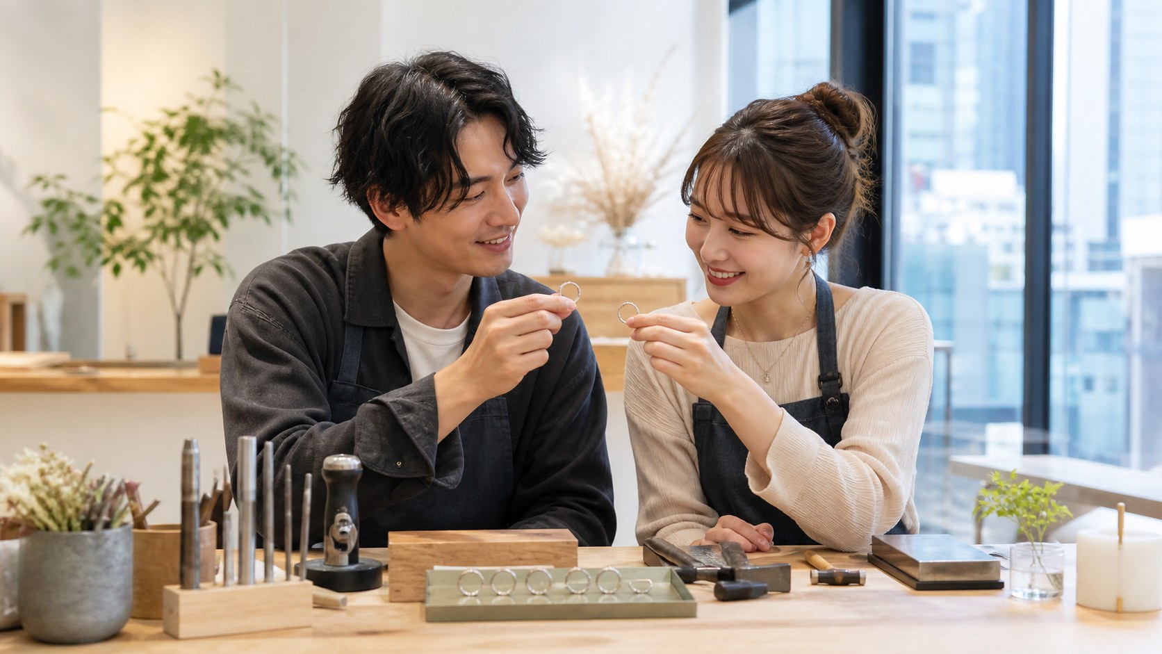 ringram福岡店で手作り指輪を仕上げる体験イメージ