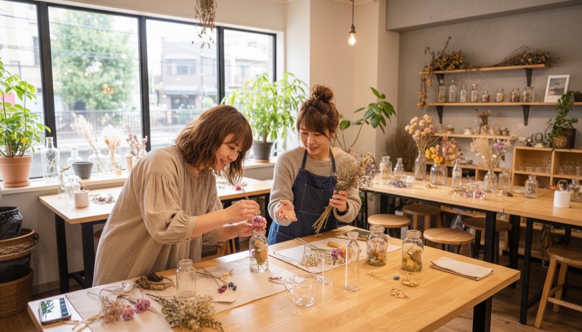 千秋工房 Flower Division 体験の様子