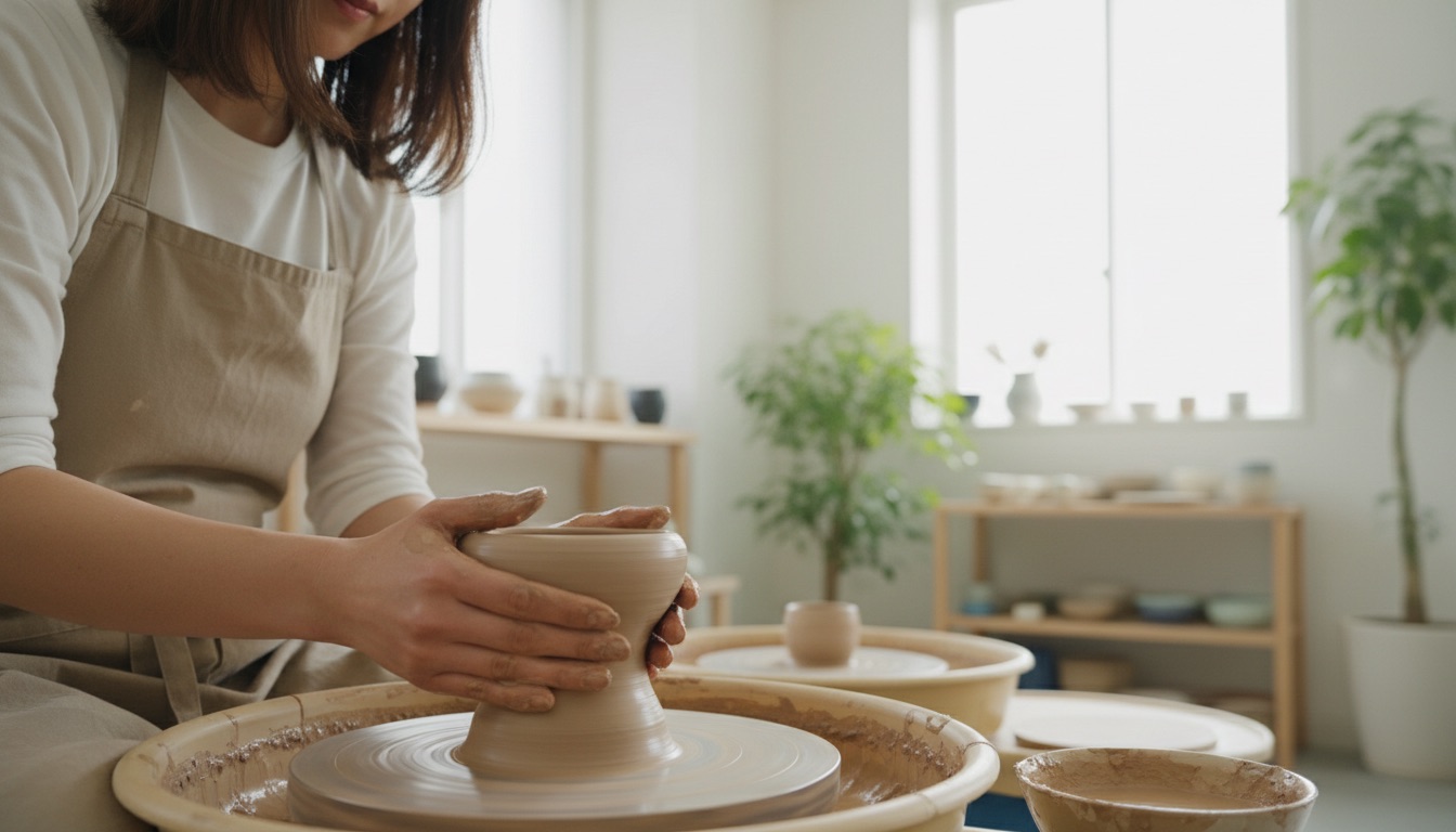 白金陶芸教室 体験の様子