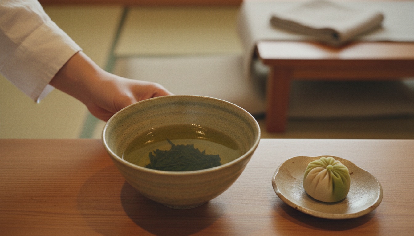 Shizu-Kokoro の茶室で抹茶を味わうイメージ