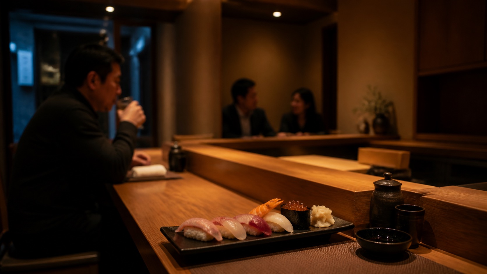 すし処 詩でおまかせを楽しむ夜のイメージ