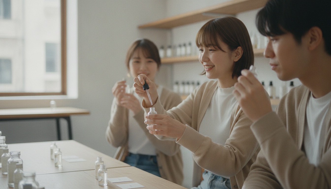 THE FLAVOR DESIGN STORE KOBEで香りを組み立てる体験イメージ