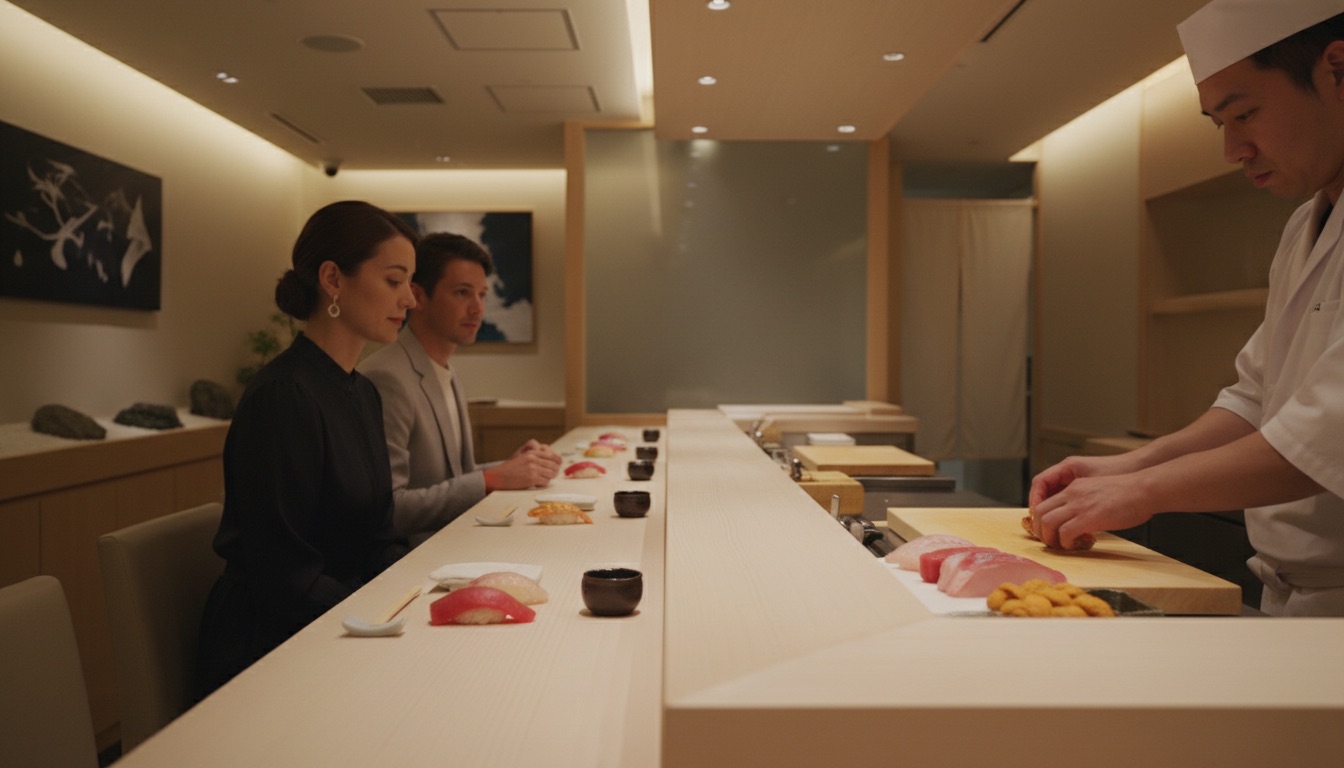 THE SUSHI りょうけん 六本木 モダンなカウンター鮨の空間