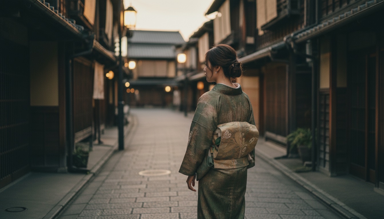 Kimono fitting at Oshare Kimono Rental Asakusa