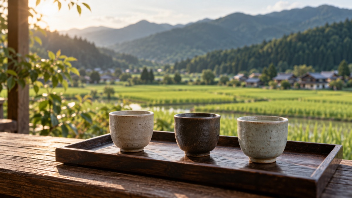 Illustrative image of sake tasting, not the actual venue
