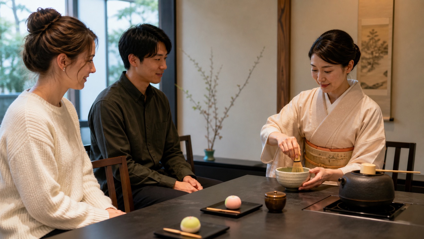東京茶道体験 南風で抹茶を点てる体験イメージ