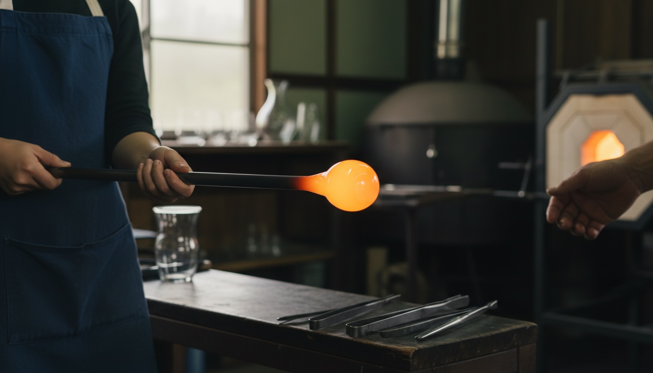 Glassblowing experience at Hanayoi Glass Studio