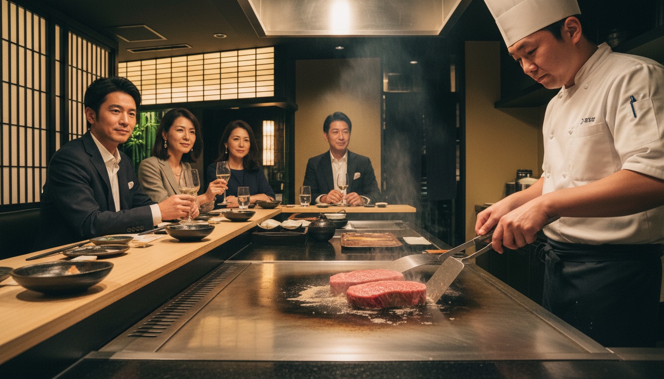 京風鉄板 はせ川 心斎橋店の鉄板焼きコース体験のイメージ