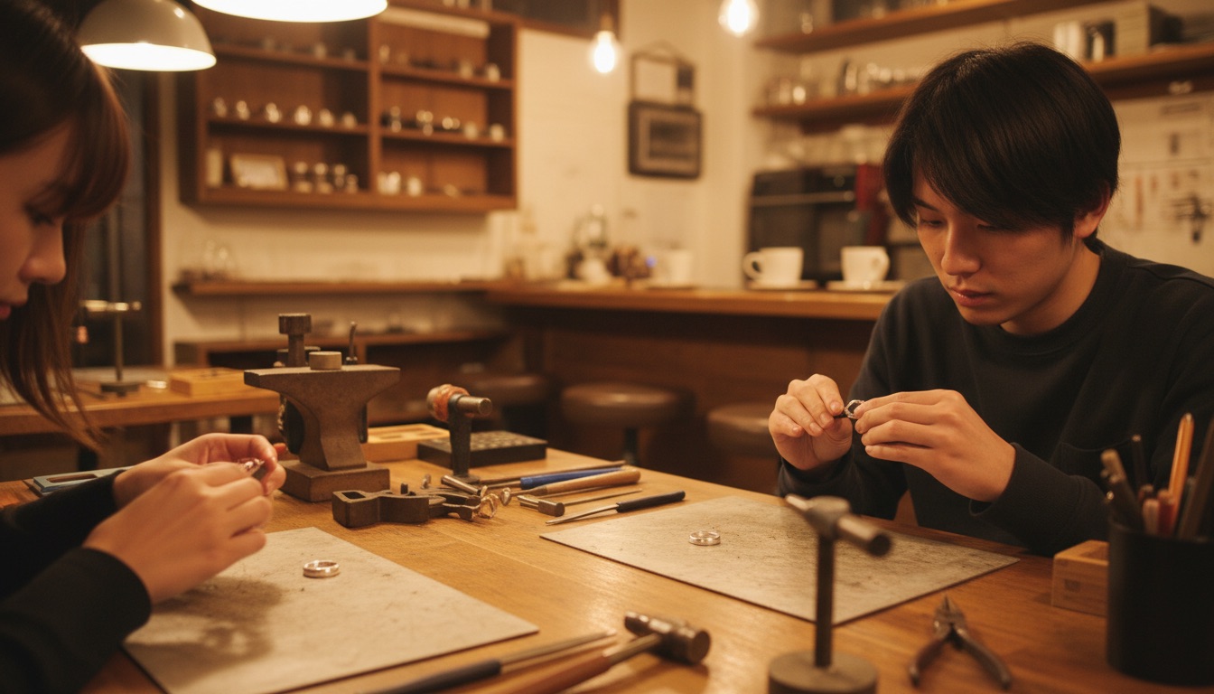 彫金教室 スタジオクルーシブル シルバーアクセサリー手作り体験