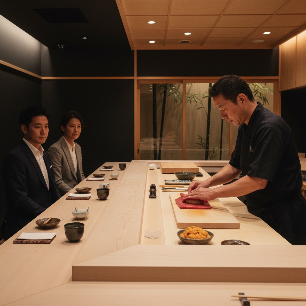 波濤の静かな寿司カウンター時間のイメージ