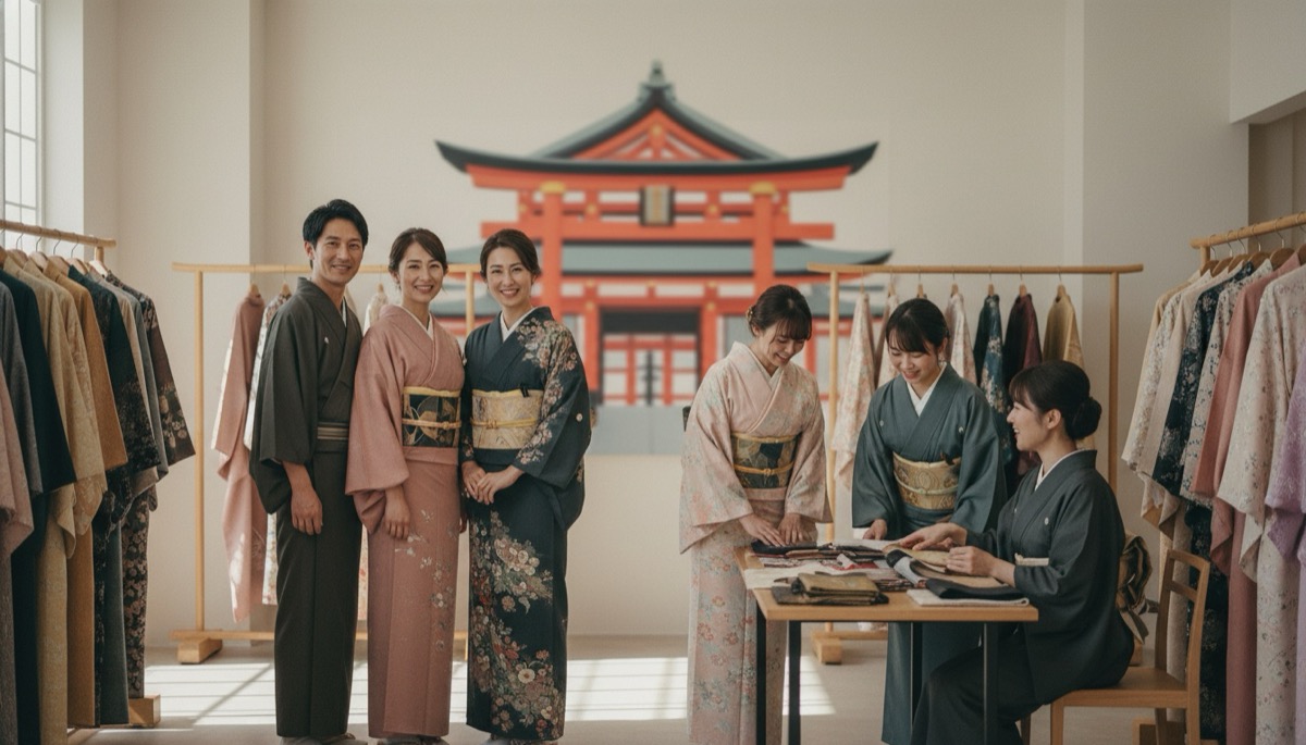 着物レンタルVASARA 浅草寺店 着物コーディネートの様子