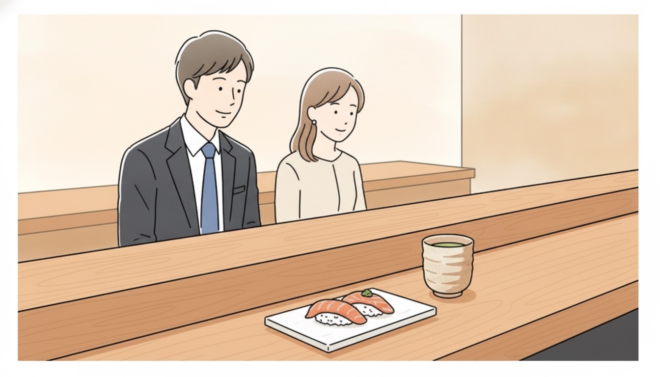 鮨 はやたかで落ち着いたカウンター時間を過ごすイメージ