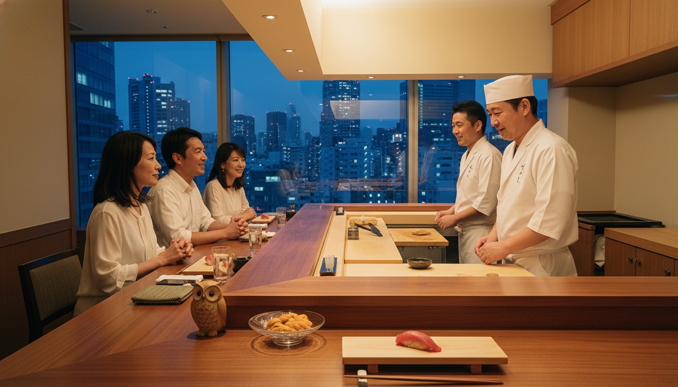 鮨 赫 Sushi AKA Tokyo の落ち着いた寿司時間のイメージ